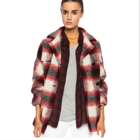 コート ISABEL MARANT Khaki Checked Wool Coat MA0019FB B3D04E KAEC Women's Coats Marant Etoile | ISABEL MARANT Official